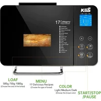 Stainless Steel Bread Machine Bread Maker with Fruit Nut Dispenser, Nonstick Ceramic Pan& Digital Touch Panel 2