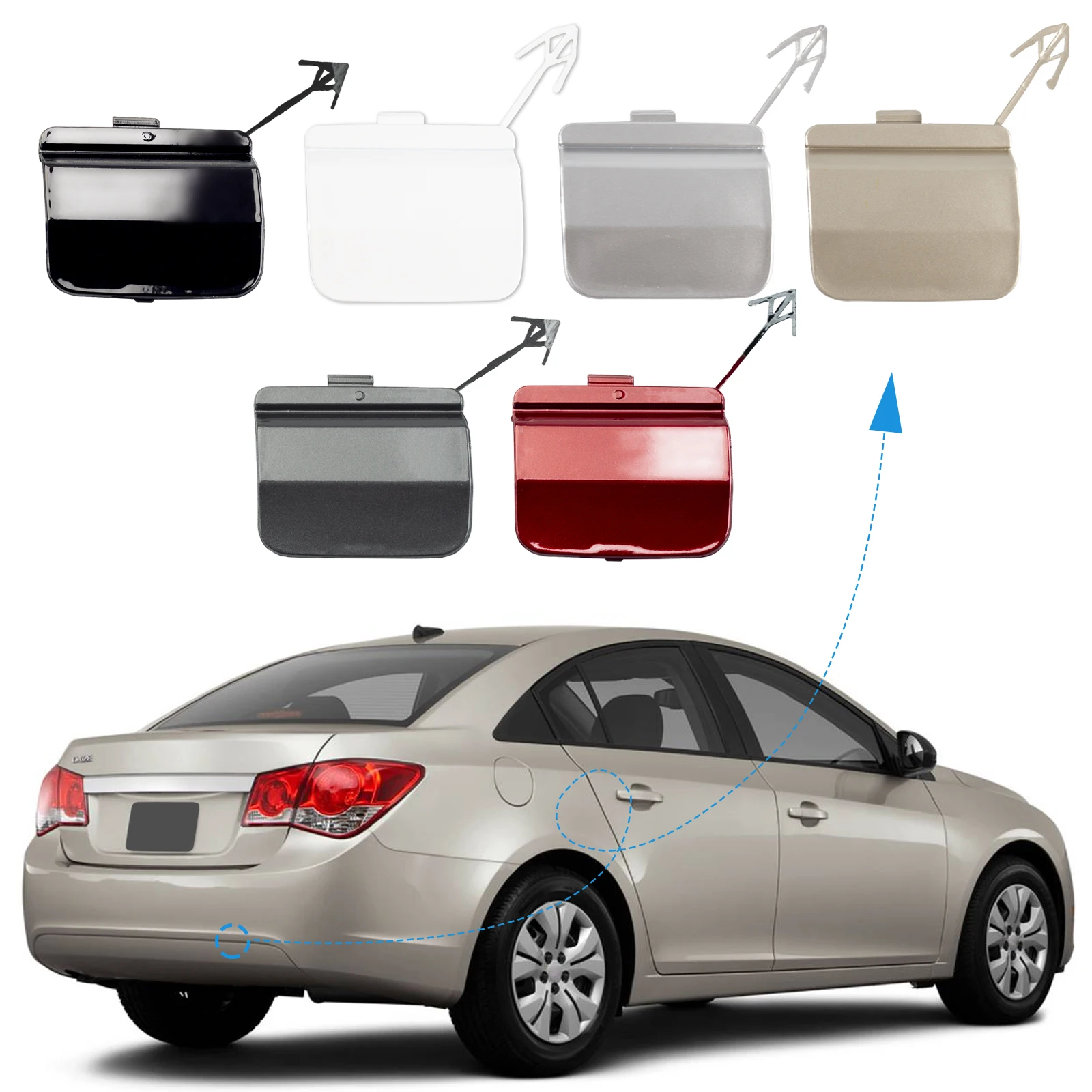 Rear Bumper Tow Hook Cover Towing Eye Cap For Chevrolet Cruze 2009-2014