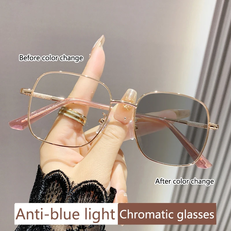 Lichtempfindliche, farbwechselnde, modische Anti-Blaulicht-Myopie-Metallbrille mit großem Rahmen 9790 – Detail 18