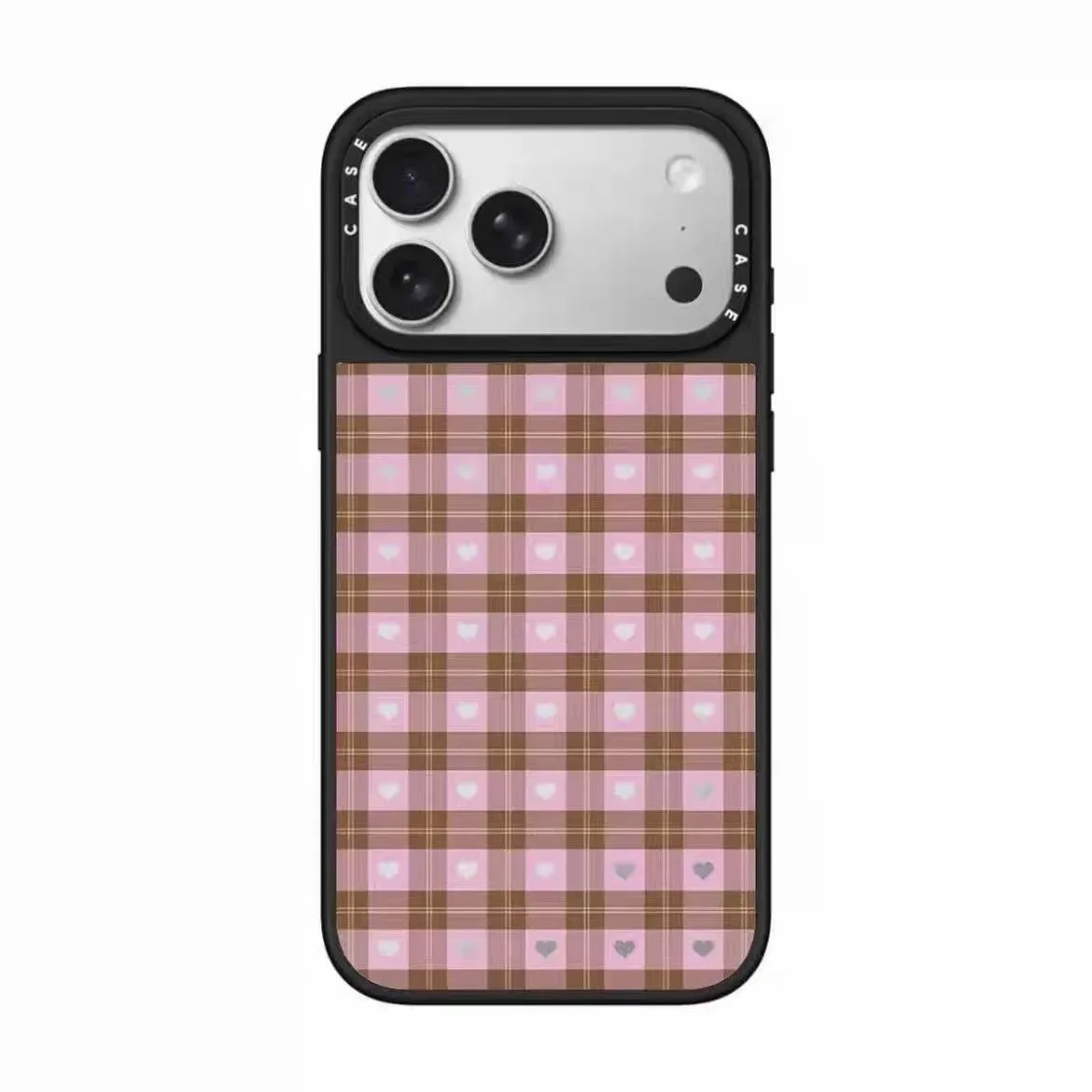 Sanrio Mirror Collection Plaid Heart Design Phone Case