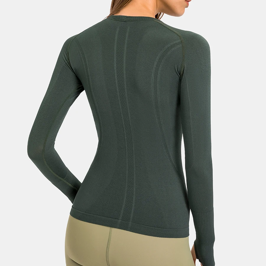 Women Yoga Seamless Top Long Sleeve Shirt Stretchy Workout Tops Sports Wear for Women Gym yoga top