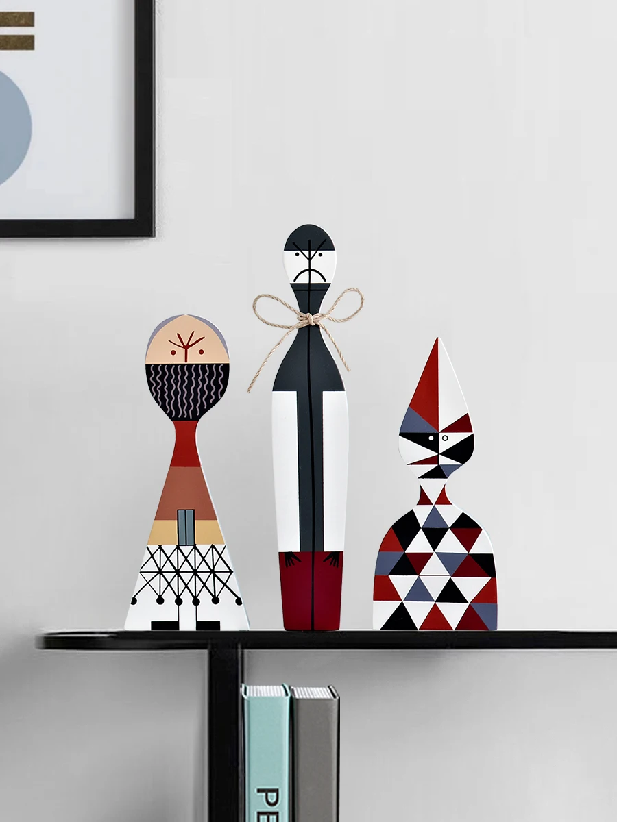 

Household Wood Sculptures Figurines Accessory Kawaii Home Items Living & Decor Character Handcrafted Room Europe Shapes Adorable