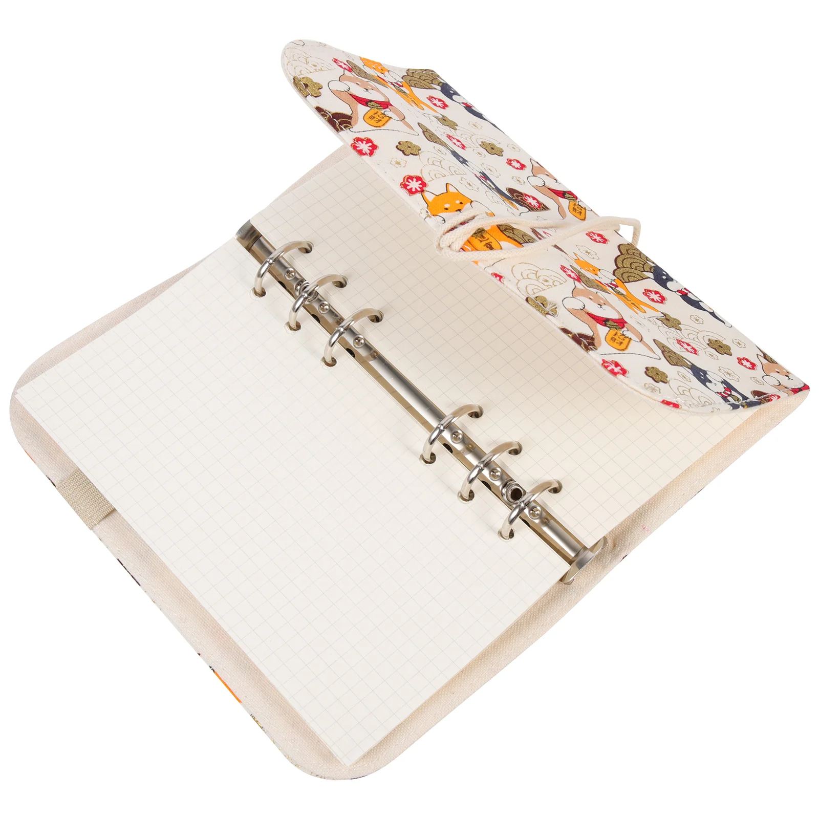 

Tofficu A6 Budget Binder Japanese Maneki Neko Lucky Cat 6 Ring Planner Notepads Money Organizer
