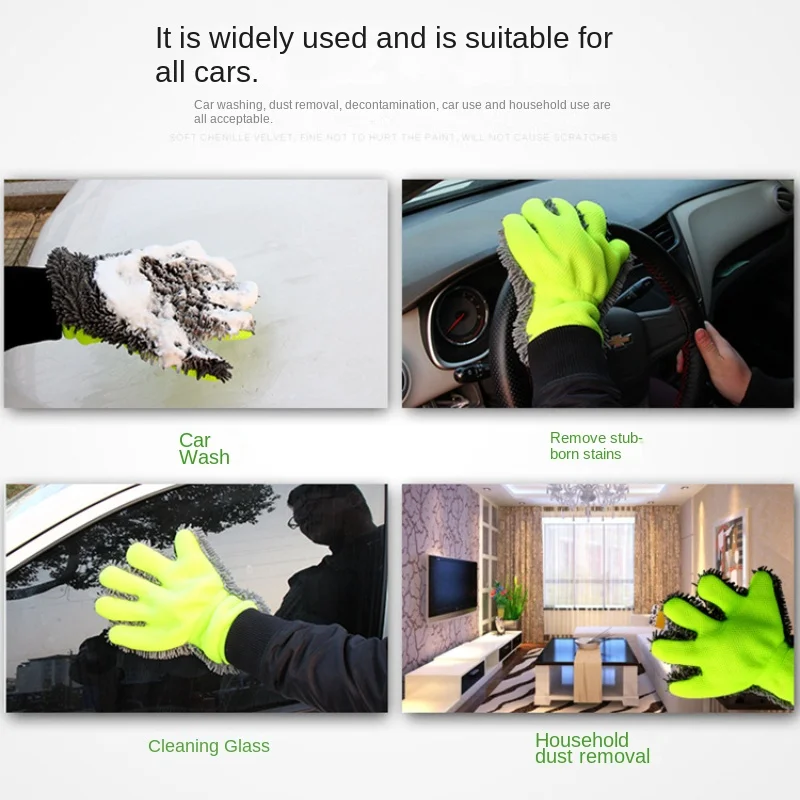Car Cleaning Gloves Microfiber 1Pcs Car Wash Home Use Multi-function Cleaning Brush Detailing