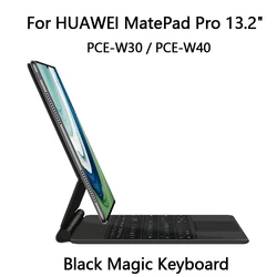 Ergonomic Backlit Wireless Keyboard with Touchpad and Magnetic Smart Case for English-Russian (Black)