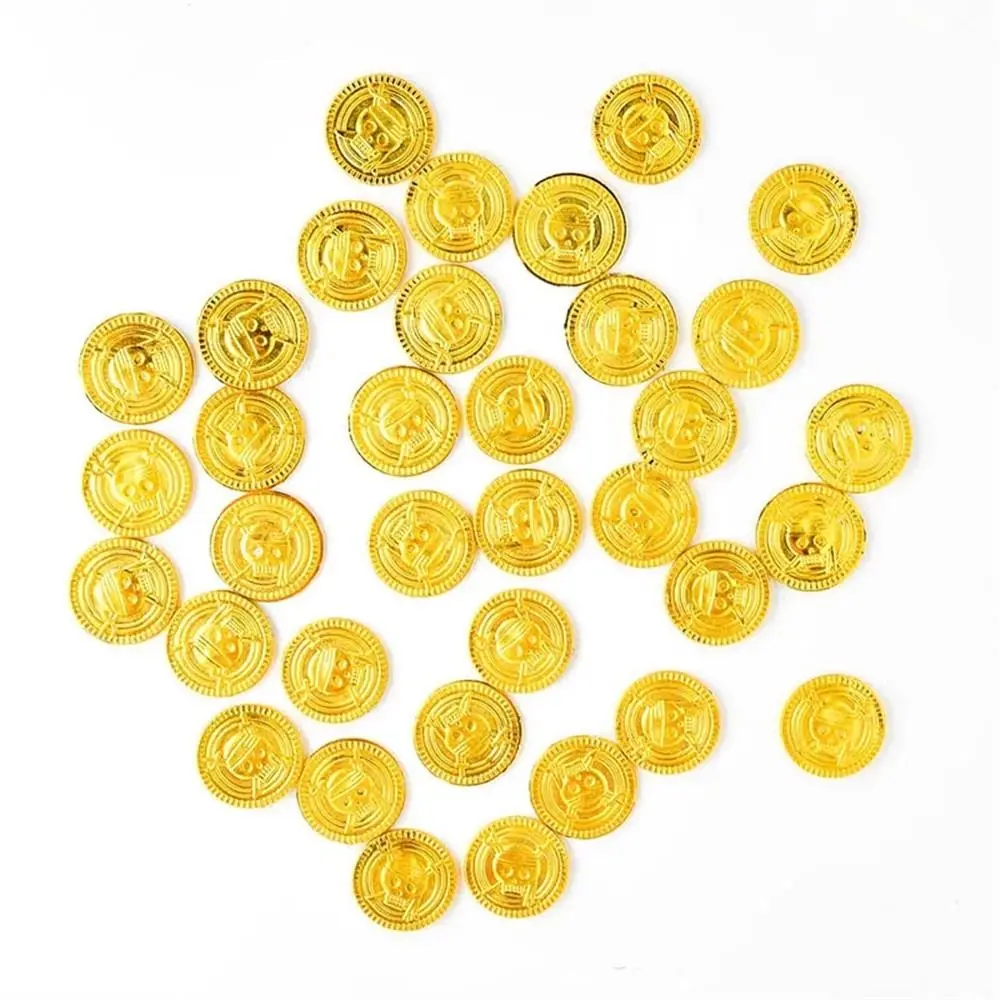 

Pirate Party Plastic Pirate Gold Coin Halloween Kids Birthday Party Decoration Fake Gold Treasure Party Supplies Gift Kids Favor