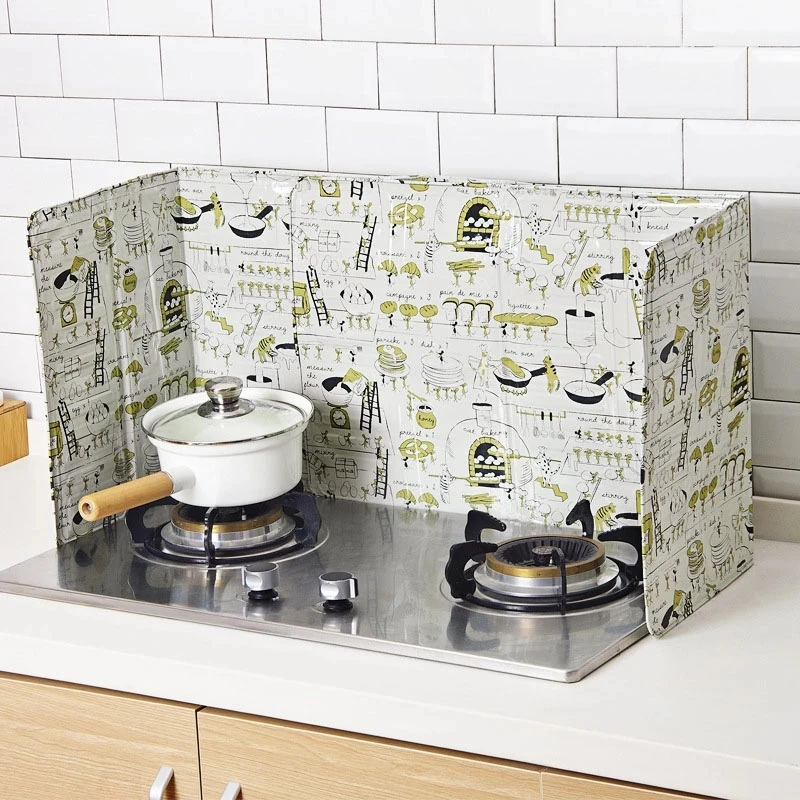 Colorful Kitchen Gas Stove Baffle Plate Aluminum Foil Insulation Board Cooking Hot Grease Splash Block Oil Tinfoil Easy To Clean