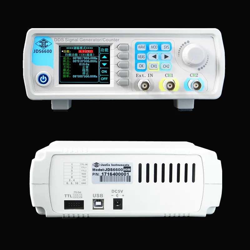 JDS6600 Dual Channel Fully CNC DDS Arbitrary Wave Function Signal Generator Pulse Signal Source Frequency Meter
