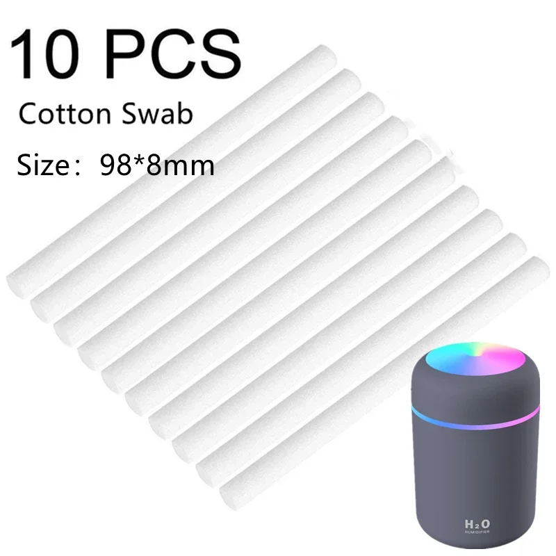 50pcs 8*98mm Humidifiers Filters Cotton Swab for USB Air Ultrasonic Humidifier 10 pieces 8 100mm humidifiers filters cotton swab for usb air ultrasonic humidifier aroma diffuser replace parts can be cut