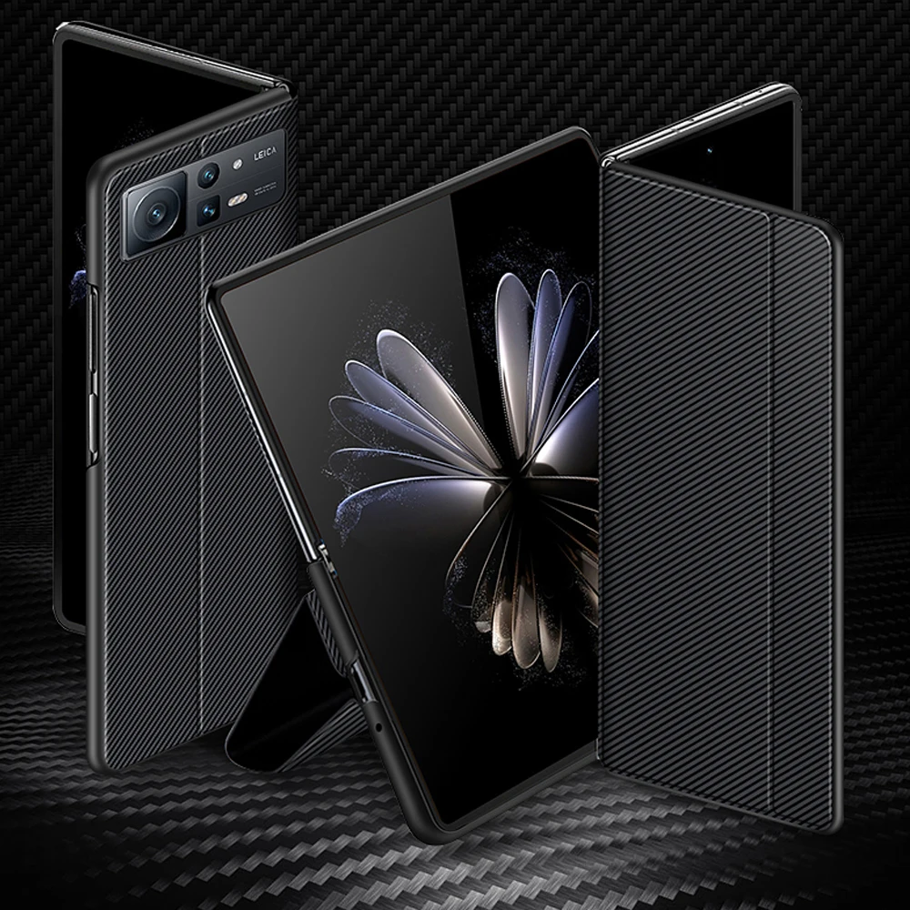 Custodia Xiaomi Mix Fold 2 In Vera Pelle Smart Sleep Wake Up Supporto Magnetico Custodia Flip Carbon Cover Per Xiaomi Mix Fold2