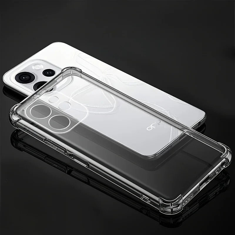 Transparent Shockproof Airbag Soft Silicone Phone Case with Clear Back Cover