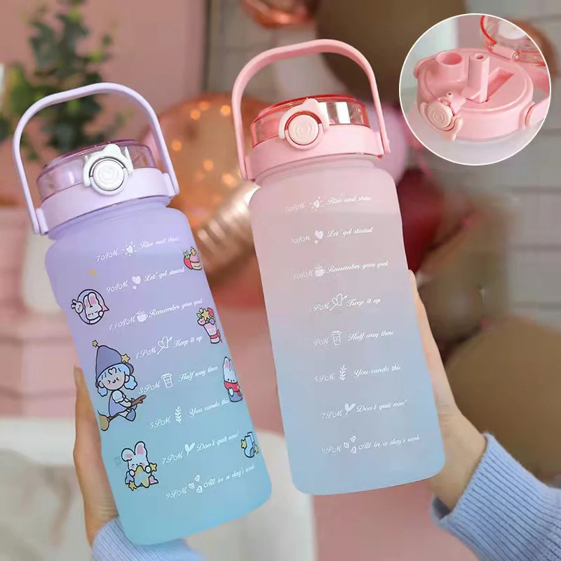 3pcs/Set Sports Large Capacity Water Bottle School Girl Children Kawaii  Cute Drinking Cup for Male Female Jug Hiking Camping Cup - AliExpress