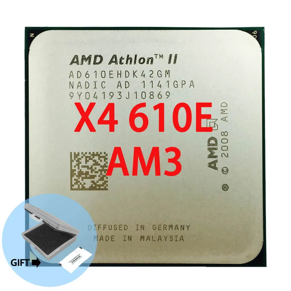 AMD Athlon II X4 610e 2.4 GHz Quad-Core Quad-Thread CPU Processor AD610EHDK42GM Socket AM3