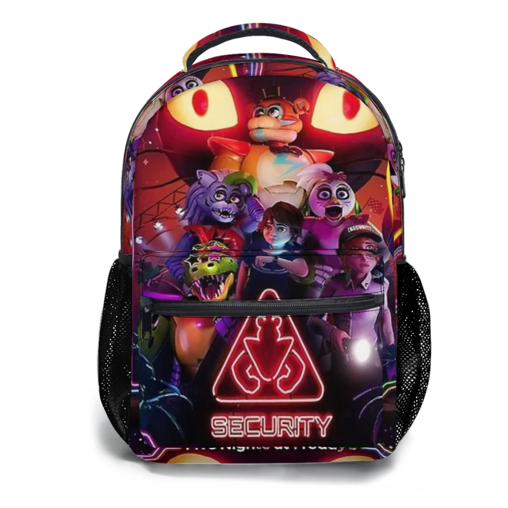 FNAF Movie Poster Printed Lightweight Casual Children's Schoolbag Youth Backpack Anime Cartoon Schoolbag