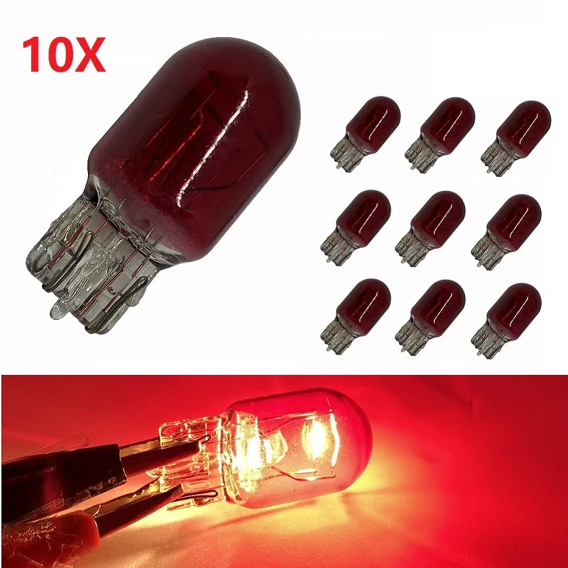 10x T20 7440 7443 Signal Light W21/5W 3800K Halogen Bulb Blue Red