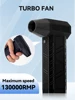130000RPM Mini Turbo Jet Fan USB Chargeable Air Blower Brushless Motor 52M/S Portable Dust Blowing High-Performance Water Dryer 1