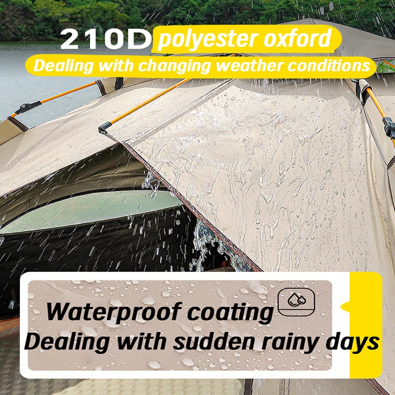 3-4 Person Outdoor Folding Tent Quick Automati Opening Self-driving Wild Camping Tent Waterproof Sunscreen Portable