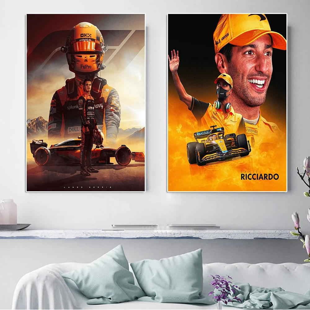 

Formula Grand Prix Ricciardo Portrait Canvas Painting Racer Norris Graffiti Poster And Print Racing Wall Art Room Decor Gift