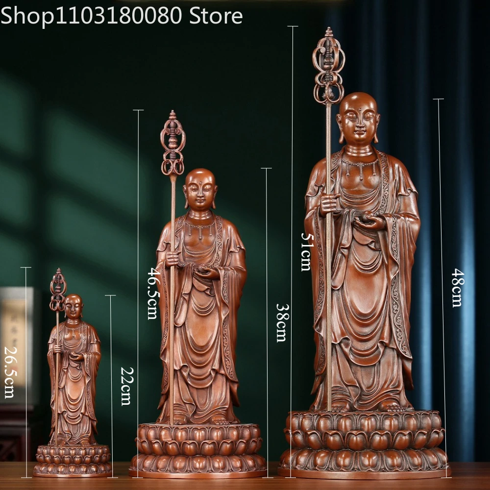 仏教美術 西方三聖坐像 地蔵 菩薩 観音 銅製 仏像 彫刻 置物 開運 風水