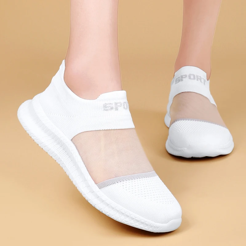 New Outdoor Summer Sneakers Female Walking Jogging Trainers Hollow White Sport Shoes Woman Air Cushion Running Shoes for Women