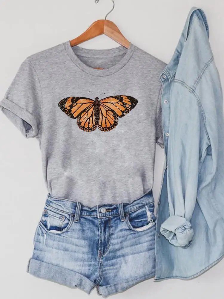 

Cartoon Butterfly 90s Trend Cute Printing Clothing Print Fashion Women Summer Tshirt Graphic T-shirts Short Sleeve Tee Top