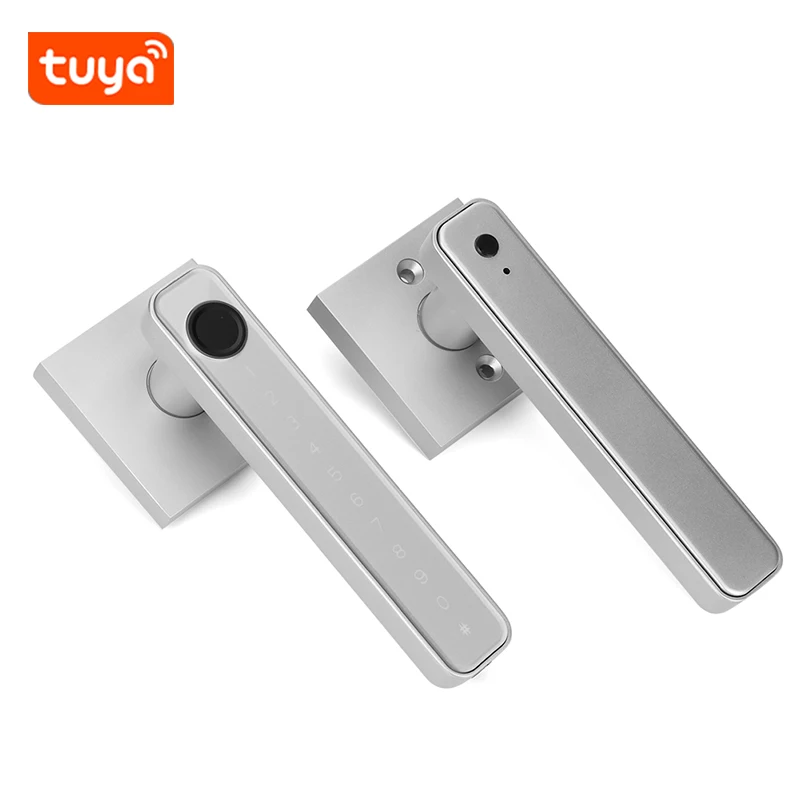 지문 암호 키 잠금 해제 TUYA/TTLOCK 앱 제어 디지털 전자 문짝 잠금 장치, 엿보기 방지, 3.5-6.5cm 두께 도어