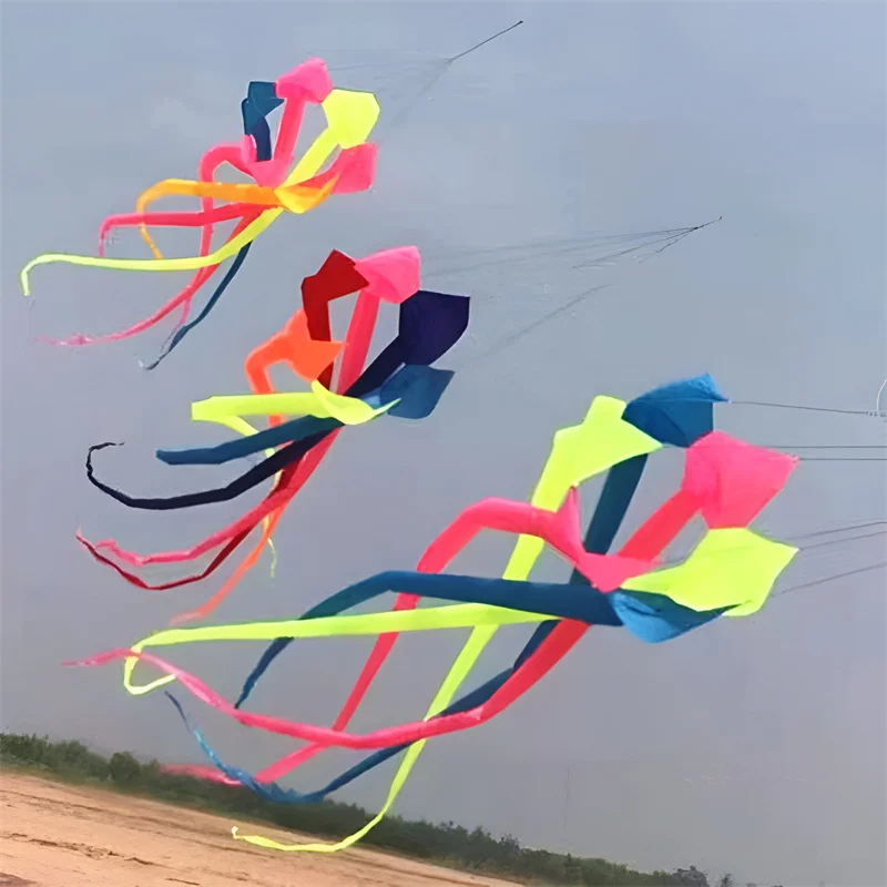 

free shipping high quality 6m rainbow windsock kite flying large kites adult kite reel ripstop nylon kite kite flying reel tail
