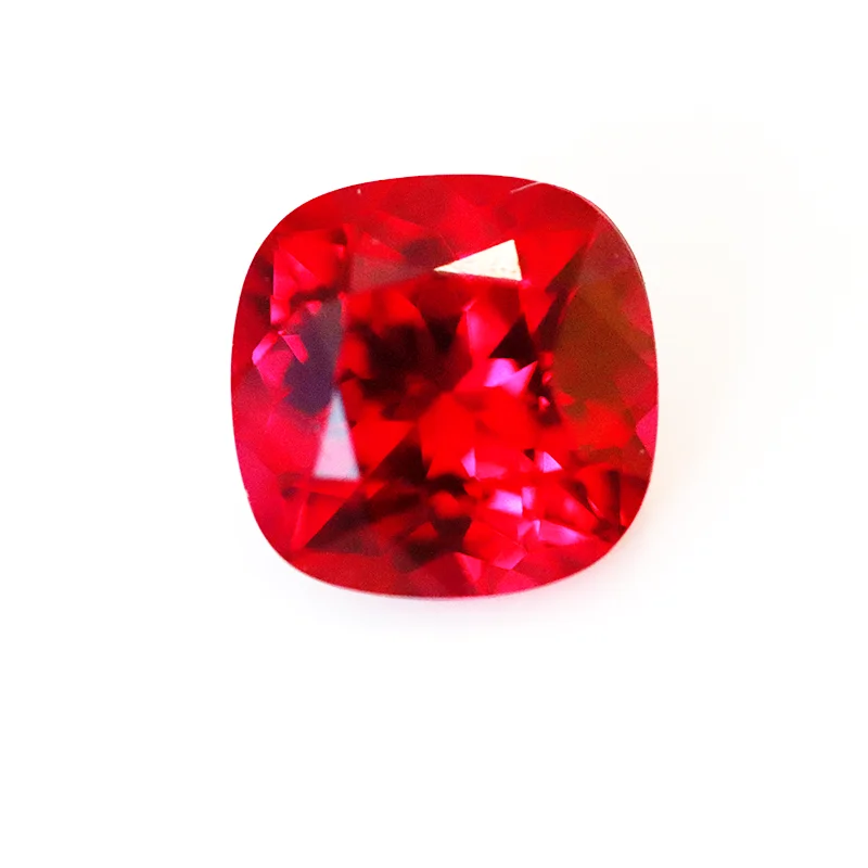 

YINZHENG Factory Direct Sales Square Cushion Cut Lab Grown Pigeon Blood Diamond synthetic Ruby Gemstones