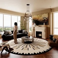 Chinese Retro Round Carpet Light Luxury Home Decoration Rug Soft and Comfortable Coffee Table Rugs Large Size Bedroom Carpets 카펫 2