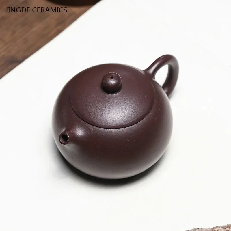 

200 мл традиционный чайник из исинской фиолетовой глины, античный чайник для красивого чая Xishi, чайный набор с китайским фильтром ручной работы, чайный набор из глины Zhu