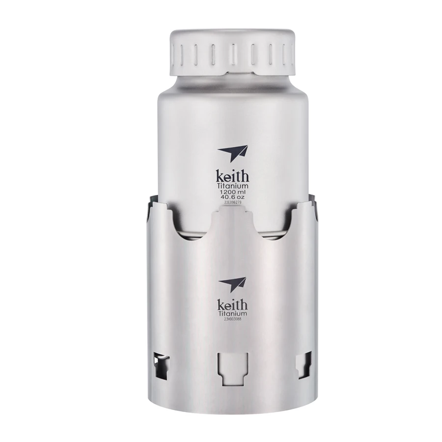 Titanium Nesting Camp Set-Bottle Mug Wood Stove Canvas Carry Bag for Camping Hiking