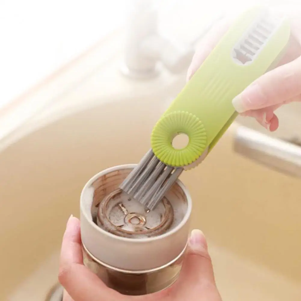 

Easy-to-clean Scrubbing Brush Versatile 3-in-1 Brush for Bottle Lids Gaps Kitchen Tools Ideal for Insulated Sports Bottles Baby