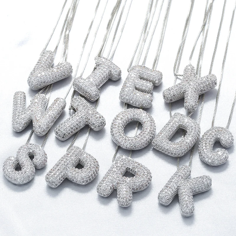 Zirconia A-Z letters necklace chain necklace