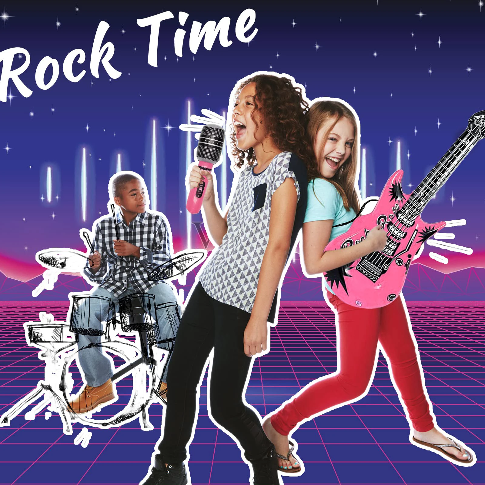 9-36Pcs inflatable musical instrument toy music balloon set simulated instrument guitar saxophone microphone kid party toys 4