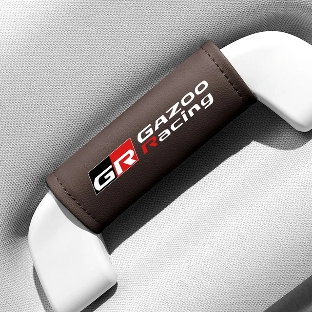 Car Armrest Cover 1pc For Toyota GR GAZOO RACING RAV4 Leather Car Roof Armrest Pull Cover Handle Gloves Protection Car Interior