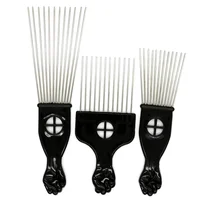 1 Piece Afro Fork Comb Stainless Steel Wide Teeth Hairdressing Brush Metal Pins Pick Hair Styling Tools Insert Curly Hair Comb 1