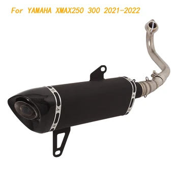 Slip On Motorcycle Front Connect Tube And Muffler Stainless Steel Exhaust System For YAMAHA XMAX250 300 2017-2022