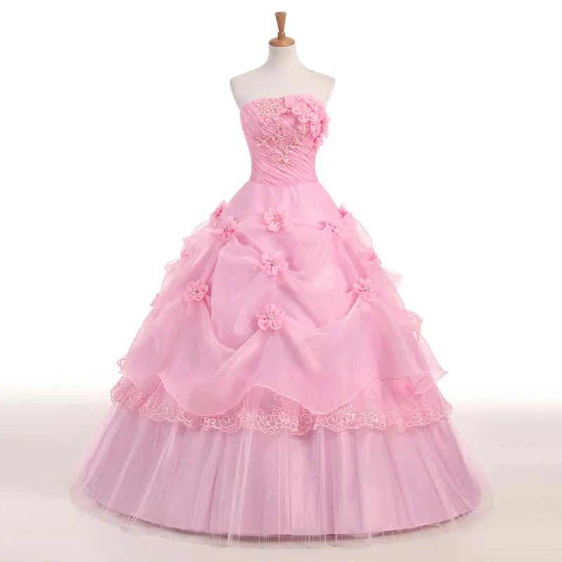 ruthshen Ball Gown Sweet Pink Vestidos De 15 Flowers Cheap Quinceanera Gowns Sweet 16 Debutante Dresses Robe De Bal