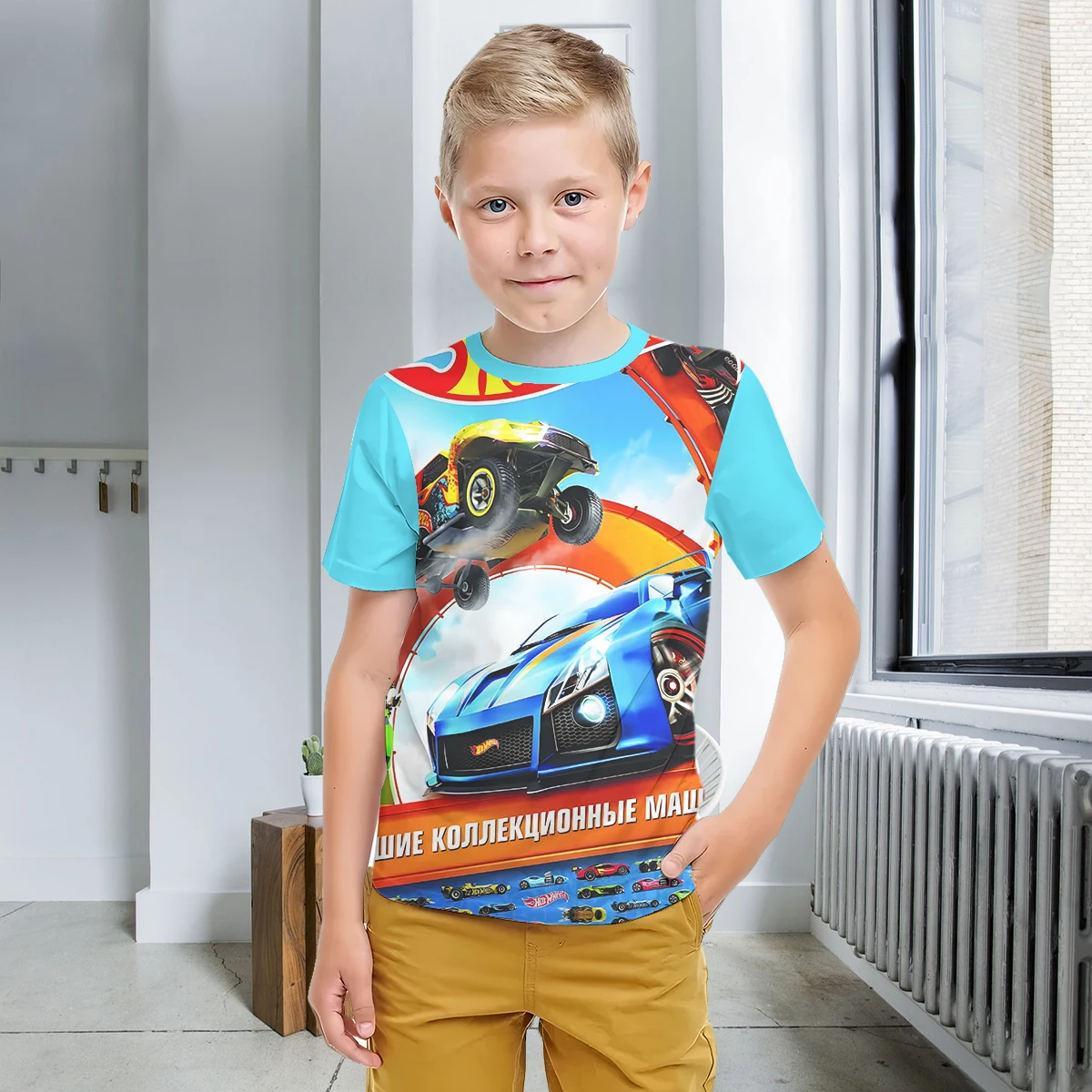 Cartoon Racing Hot Wheels 3D Print Baby Clothing 5 to 14 Years Male Outdoor Clothes for Children Boy Girl Child TShirt Top Shirt 4