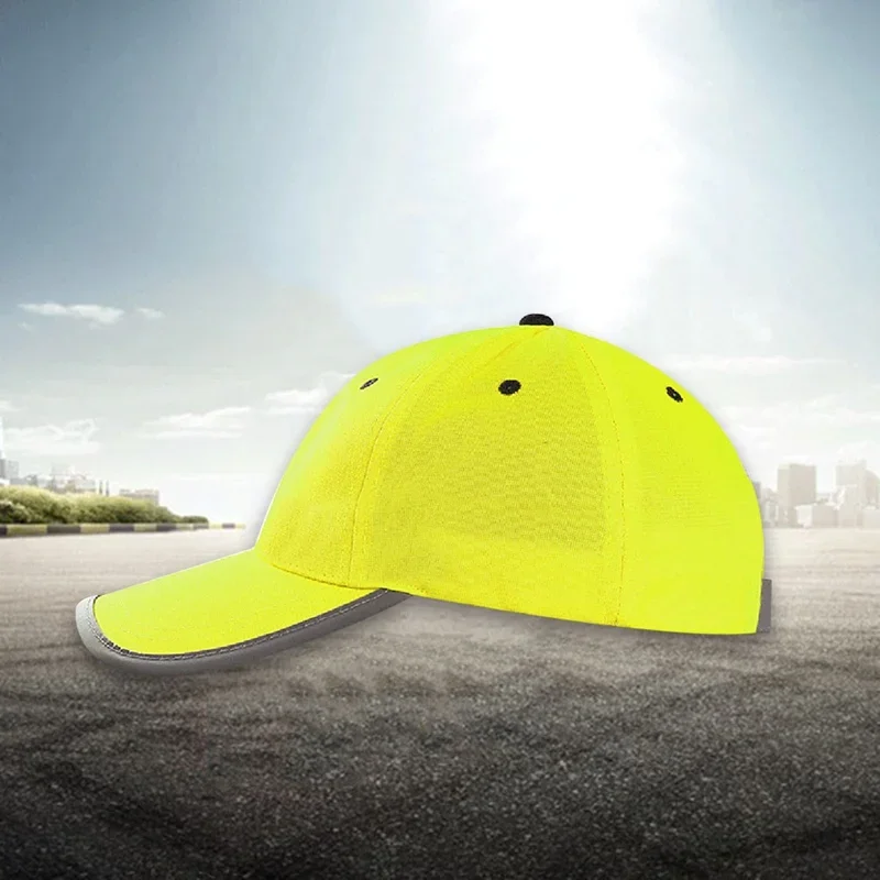 High Visibility Reflective Baseball Cap Yellow Safety Hat Work Safety Helmet Washable Hat Traffic Cap Hard Safety Helmet