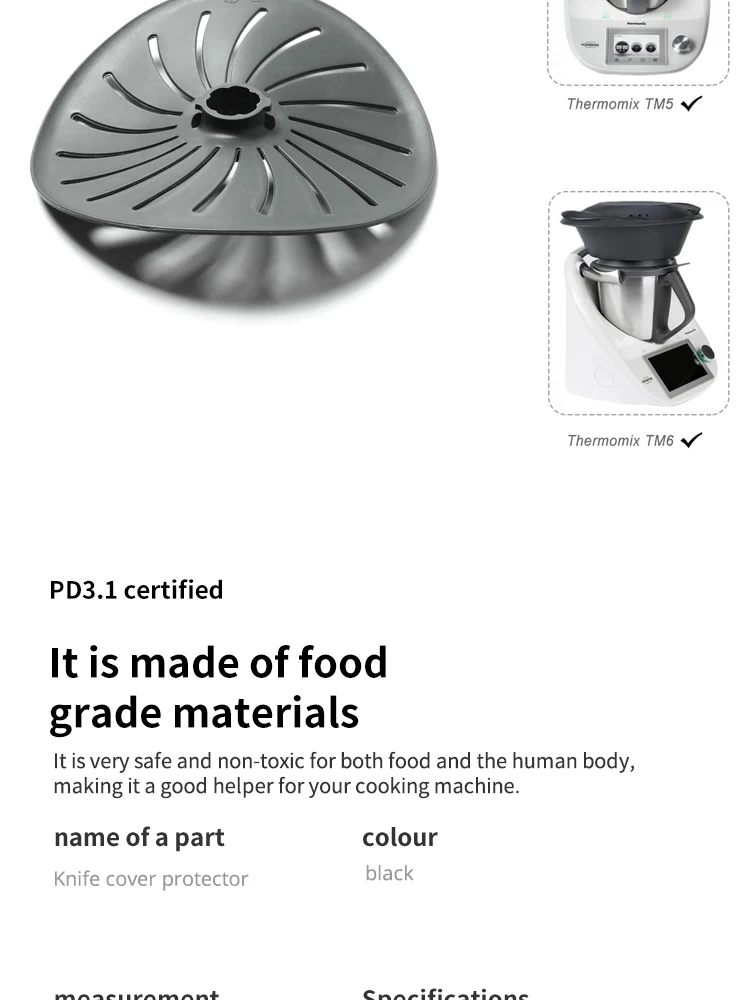 Description Picture 5 of itemNylon Innovative Knife Cover Blade Cover Protector Compatible with Vorwerk Thermomix BIMBY TM5 TM6 TM31 Cooking Kitchenware