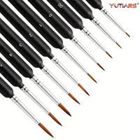 10/11pcs Miniature Paint Brushes, Detail Tip Paint Brushes Set With Ergonomic Handle - Suitable For Acrylic Painting, Oil, Wat 1