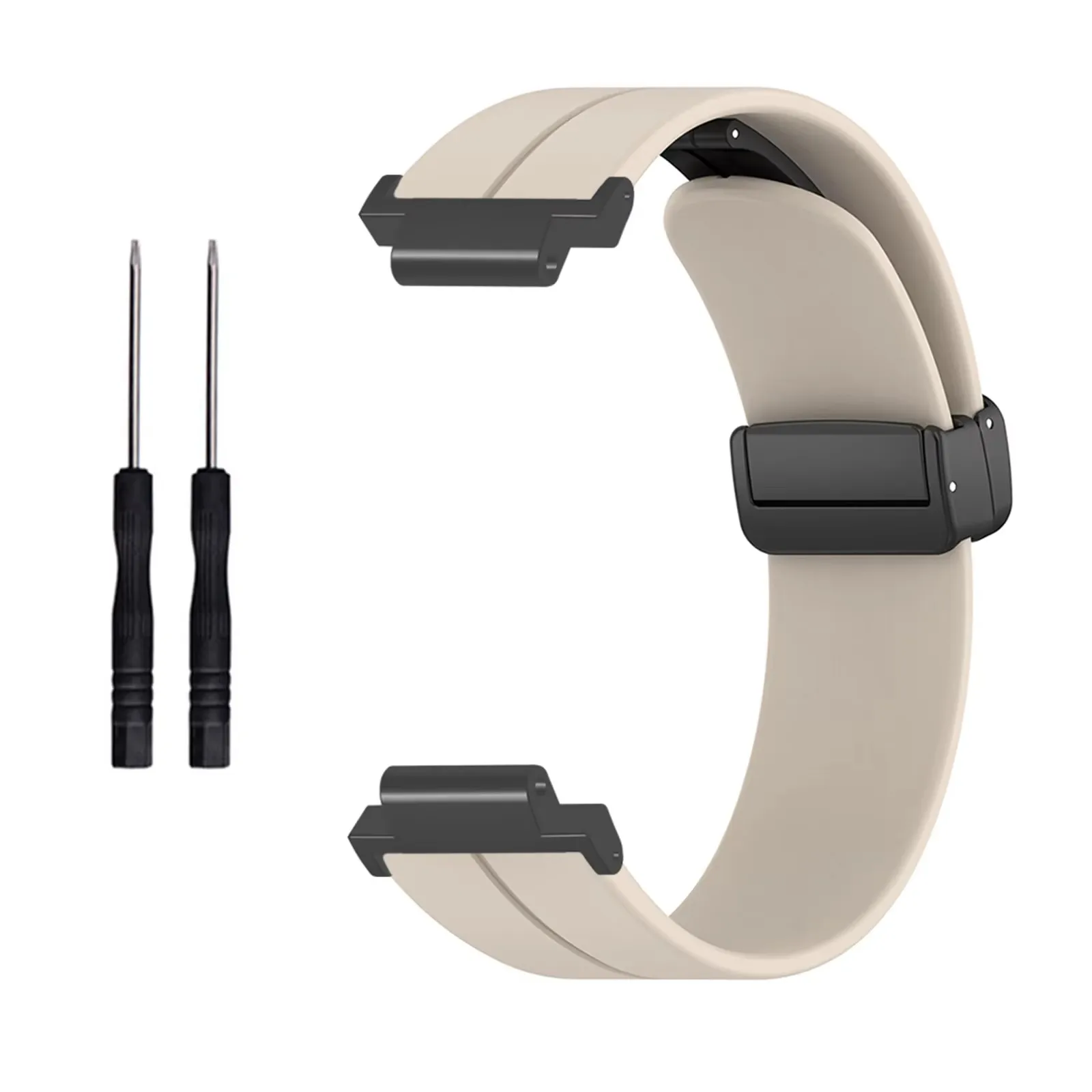 Stylish Magnetic Folding Buckle Silicone Watch Strap Replacement