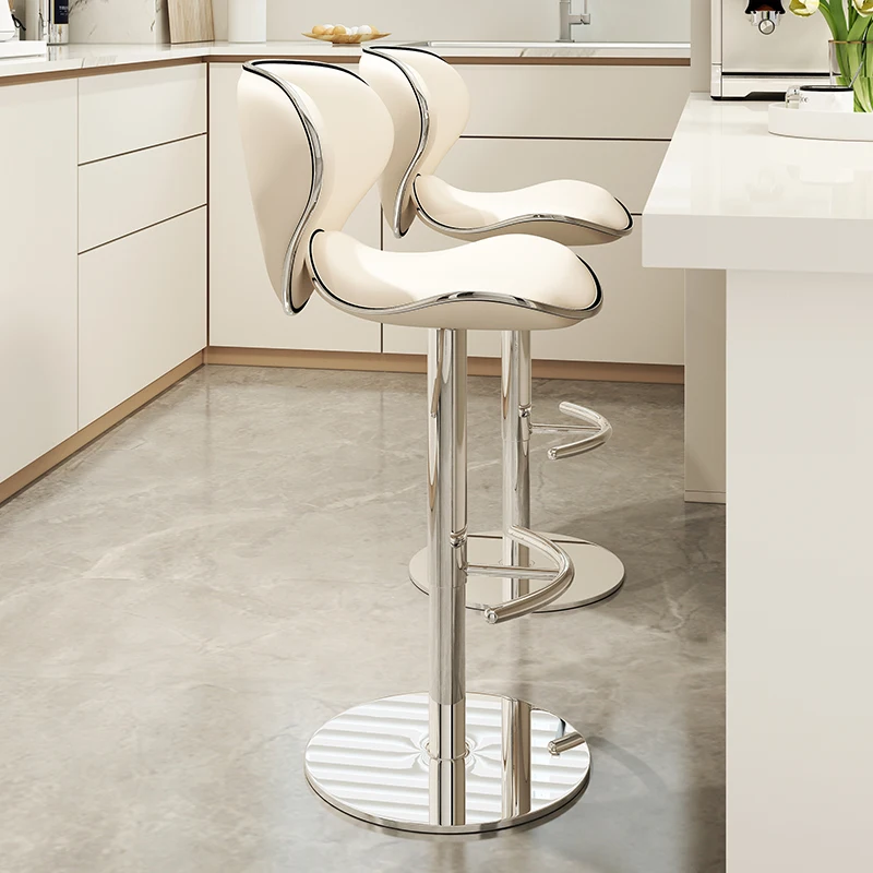 Office Leather Barstools Relaxing Rocking Ergonomic White Aesthetic Comfortable Barstools Gaming Design Sillas Home Furniture
