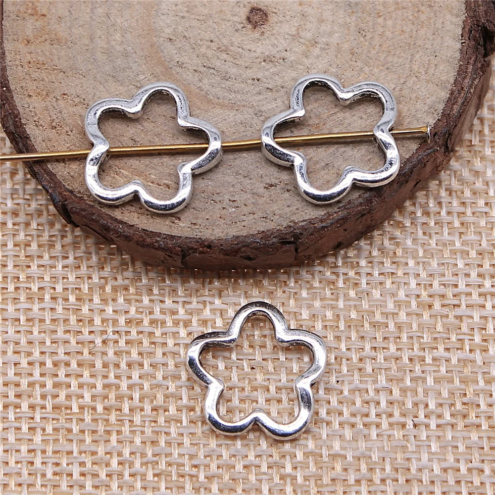 Flower Charm Beads 20pcs 16x16mm Small Holes For Jewelry Making