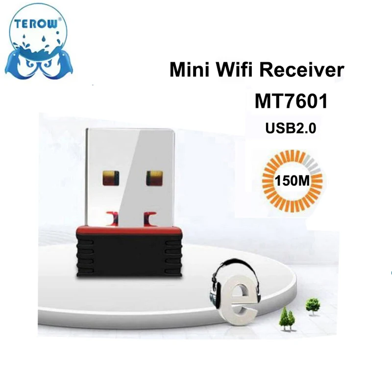 TEROW 150Mbps Network Card MT7601 Mini Wireless 2.4G Wifi Adapter WLAN USB2.0 2dBi for Tablet/PC/TV Box/CCTV/Desktop