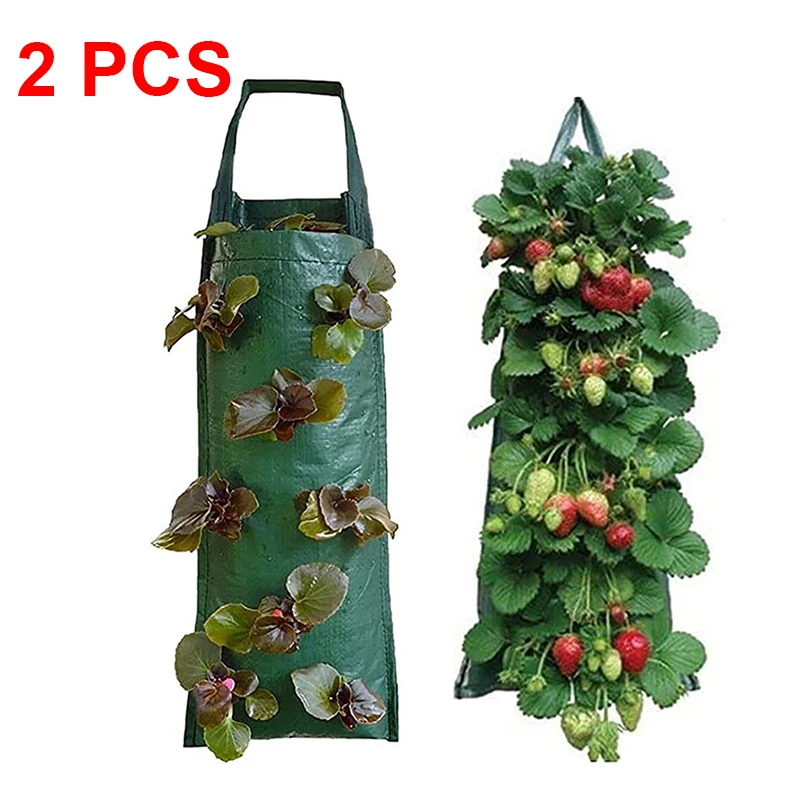 

2шт Новые многопортовые мешки для выращивания растений Клубника Картофель Подвесные горшки для посадки фруктов Овощной мешок Садовые принадлежности Цветочный горшок