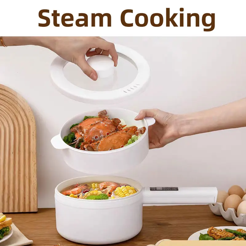 Small Multi-functional Electric Pot For Cooking, Intelligent Instant Noodles Pot, Non Stick Kitchen Cooker, Frying Household Pot 6