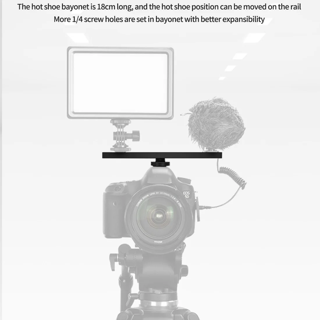 Double Cold Hot Shoe Adapter Mount Extension Holder Video Bracket for Canon for