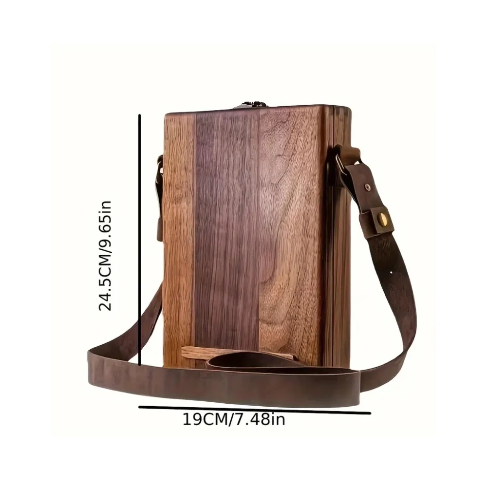 Wood Messenger Bag Retro Nostalgic Writers Wood Box Bags Women's Outdoor Sketch Tool Storage